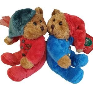 Kissing Bears Galerie Plush 8" Red Blue New With Tags